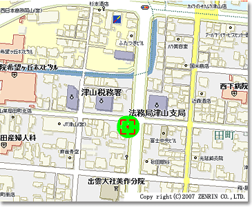 岡山県津山市田町70-13地図